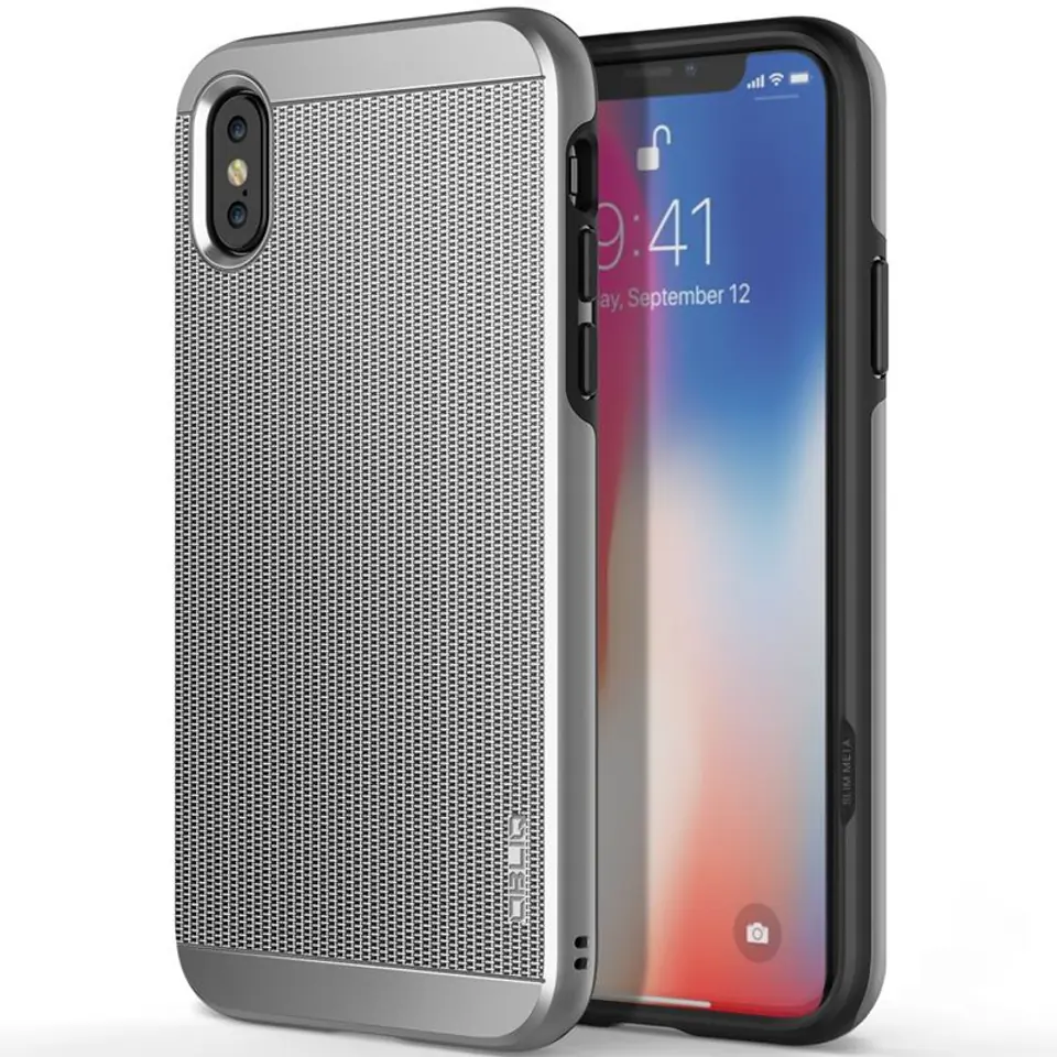 ⁨Obliq Slim Meta - iPhone Xs/X Case (Satin Silver)⁩ at Wasserman.eu