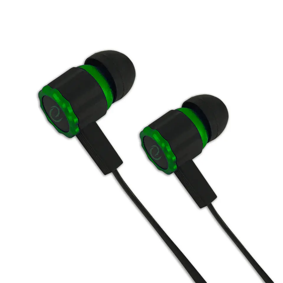 ⁨EGH201G Esperanza in-ear headphones with gaming viper microphone black-green⁩ at Wasserman.eu