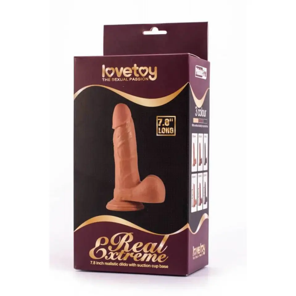 ⁨Dildo z przyssawką Real Extreme 21,5cm Lovetoy⁩ w sklepie Wasserman.eu