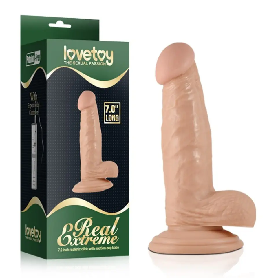 ⁨Dildo z przyssawką Real Extreme 17,5cm Lovetoy⁩ w sklepie Wasserman.eu