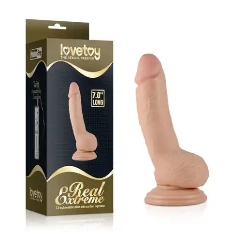 ⁨Dildo with suction cup and vibration Real Extreme 18 cm Lovetoy⁩ at Wasserman.eu