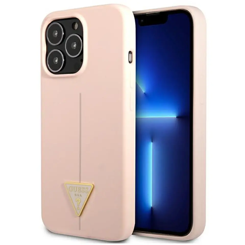 ⁨Guess GUHCP13LSLTGP iPhone 13 Pro / 13 6.1" pink hardcase Silicone Triangle⁩ at Wasserman.eu