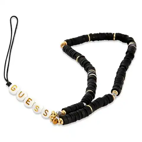 ⁨Guess zawieszka GUSTPEARK Phone Strap czarny/black Heishi Beads⁩ w sklepie Wasserman.eu