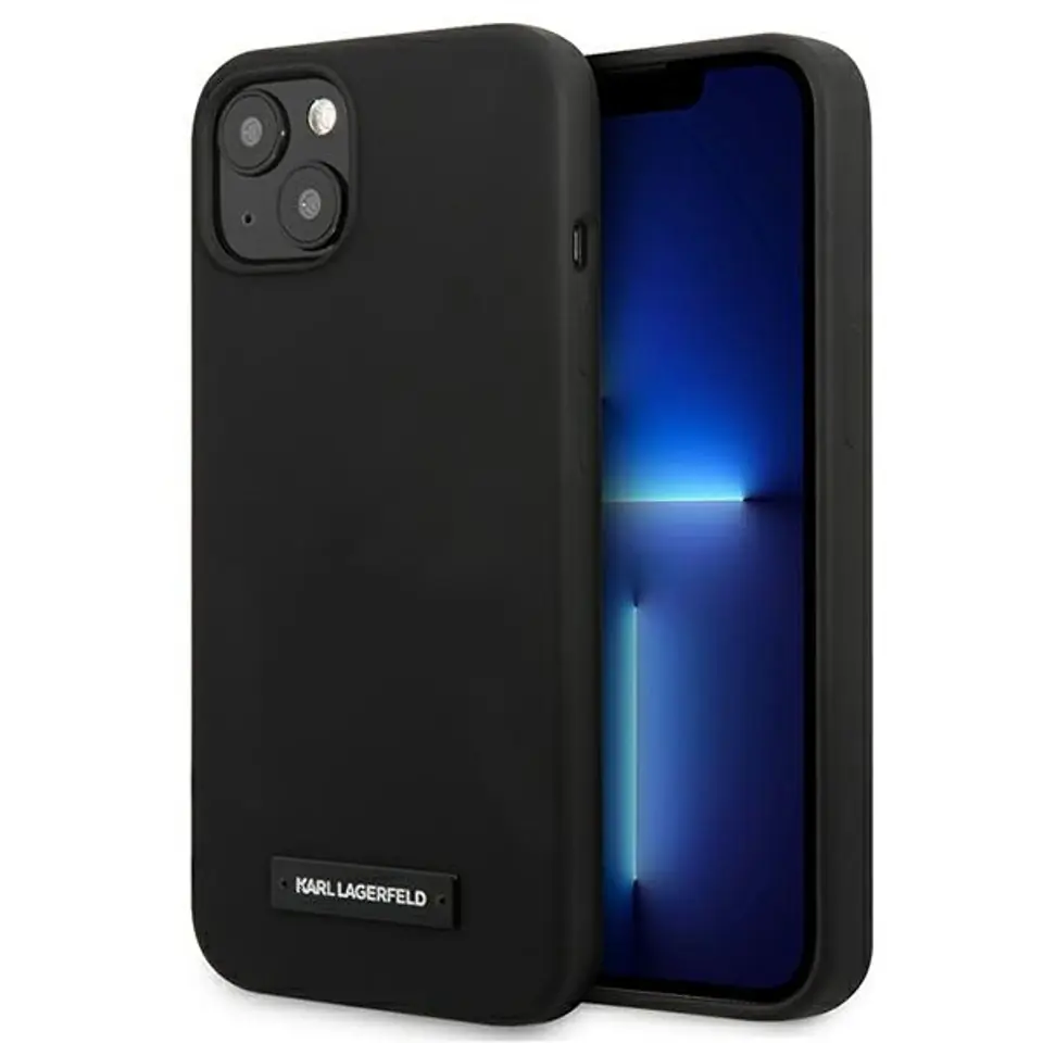 ⁨Karl Lagerfeld KLHCP13MSLMP1K iPhone 13 6,1" hardcase czarny/black Silicone Plaque⁩ w sklepie Wasserman.eu