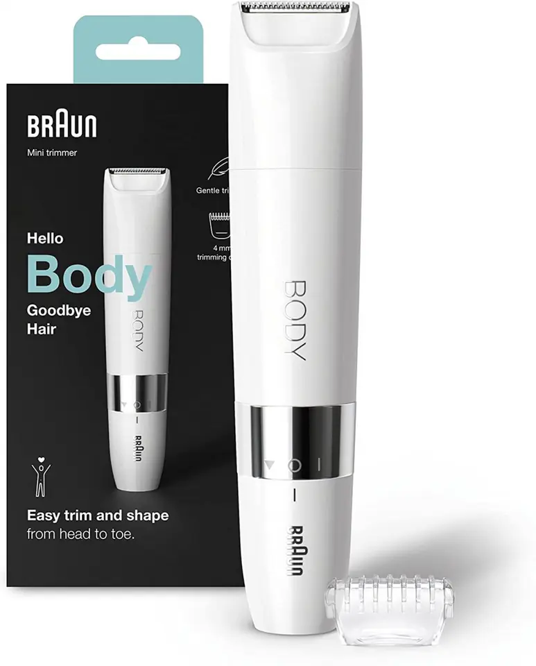 ⁨Braun Body Mini Trimmer BS1000 Number of power levels 1, Wet & Dry, White⁩ at Wasserman.eu