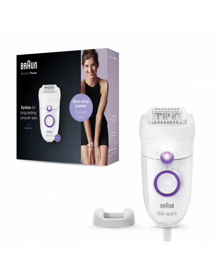 ⁨Braun Epilator SE5505P Silk-epil White, Corded⁩ at Wasserman.eu