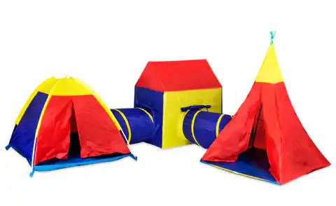 ⁨Zestaw namiotów dla dzieci 5w1 domek + tunele Iplay⁩ w sklepie Wasserman.eu