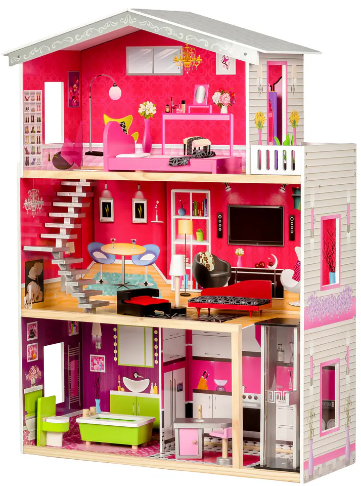 ⁨Large Wooden Dollhouse - Malibu EcoTOYS Residence⁩ at Wasserman.eu