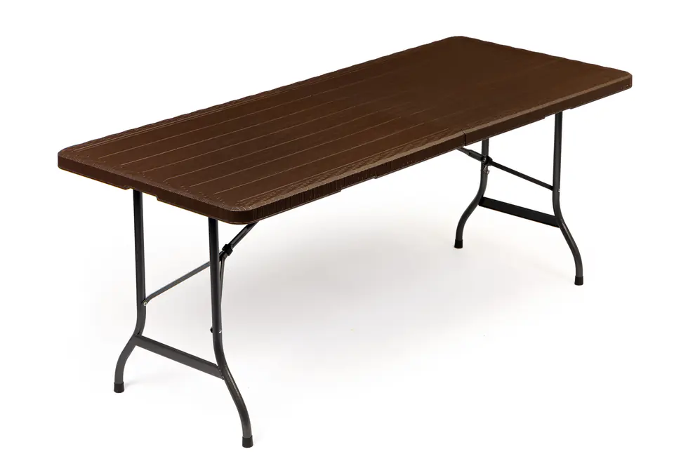 ⁨Stół cateringowy bankietowy ogrodowy składany 180x75 cm brązowy ModernHome⁩ w sklepie Wasserman.eu
