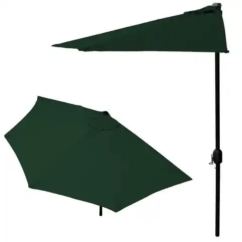 ⁨Parasol ogrodowy pół-parasol ścienny na taras 2,7m zielony⁩ w sklepie Wasserman.eu