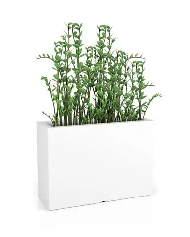 ⁨White rectangular flower pot Longerino with lighting⁩ at Wasserman.eu