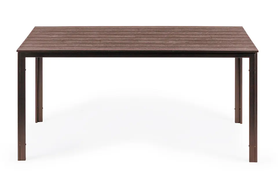 Stół ogrodowy 6-osobowy 156x78 cm polywood meble na taras brązowy w sklepie Wasserman.eu