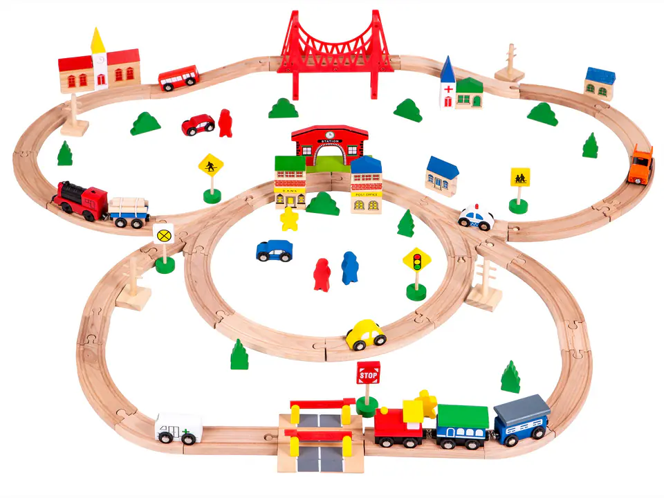 ⁨Wooden battery railway 90el Ecotoys⁩ at Wasserman.eu
