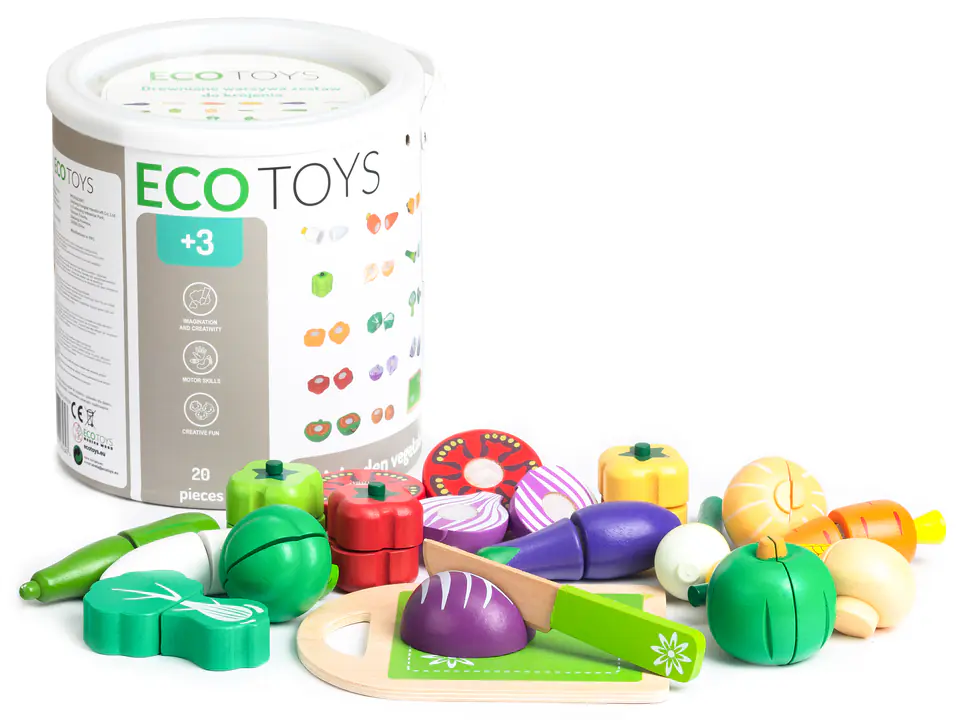 ⁨Wooden vegetables for cutting 20pcs Ecotoys⁩ at Wasserman.eu