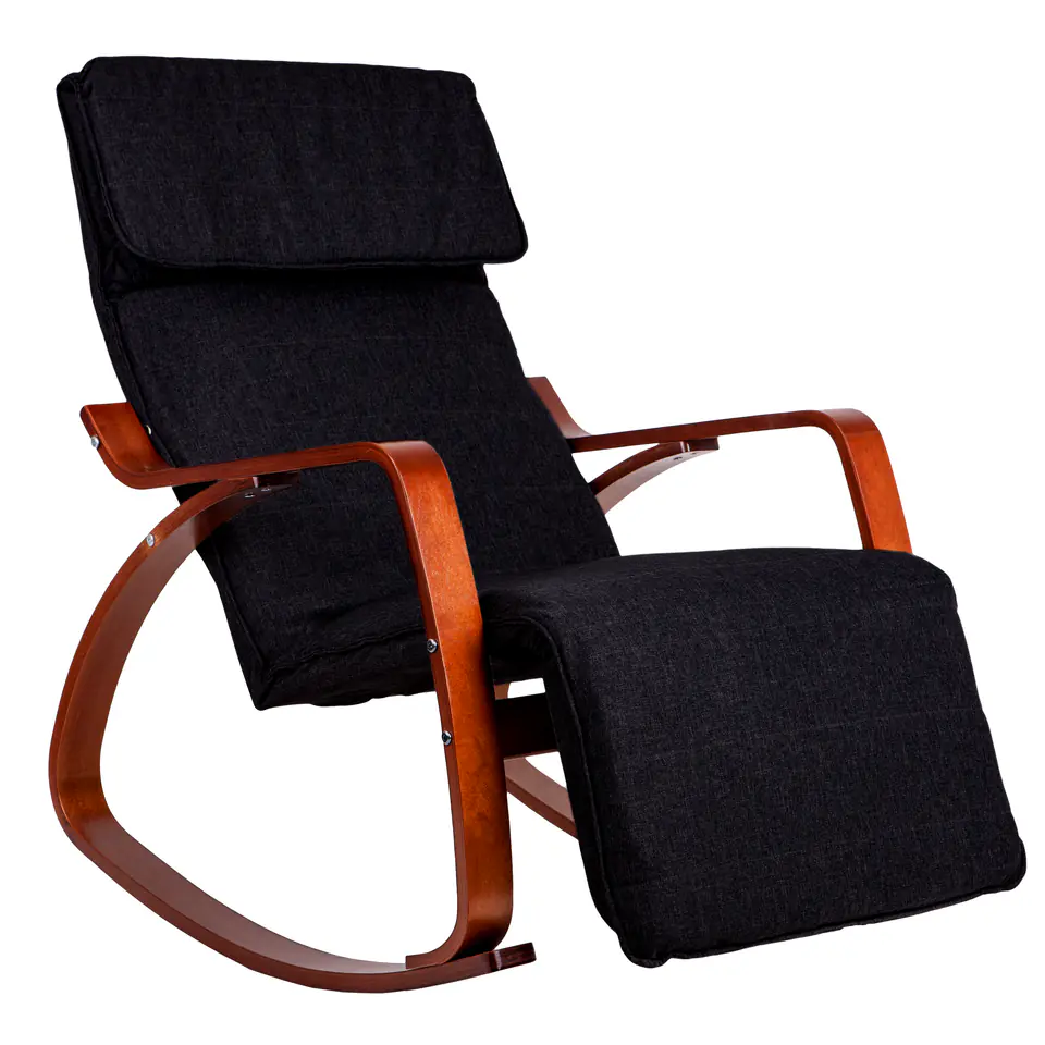 ⁨Fotel bujany regulowany podnóżek drewniane ramiona⁩ w sklepie Wasserman.eu