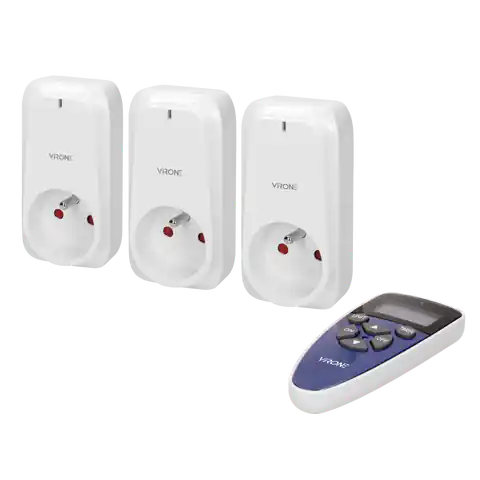 ⁨Set of wireless sockets controlled by a remote control with 3+1 timer function⁩ at Wasserman.eu