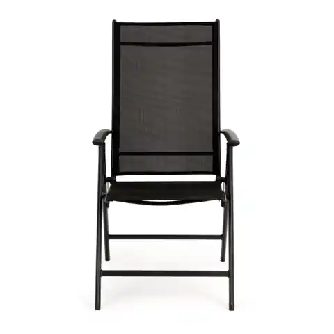 ⁨Set of garden chairs 4 pcs adjustable metal chair - Black⁩ at Wasserman.eu