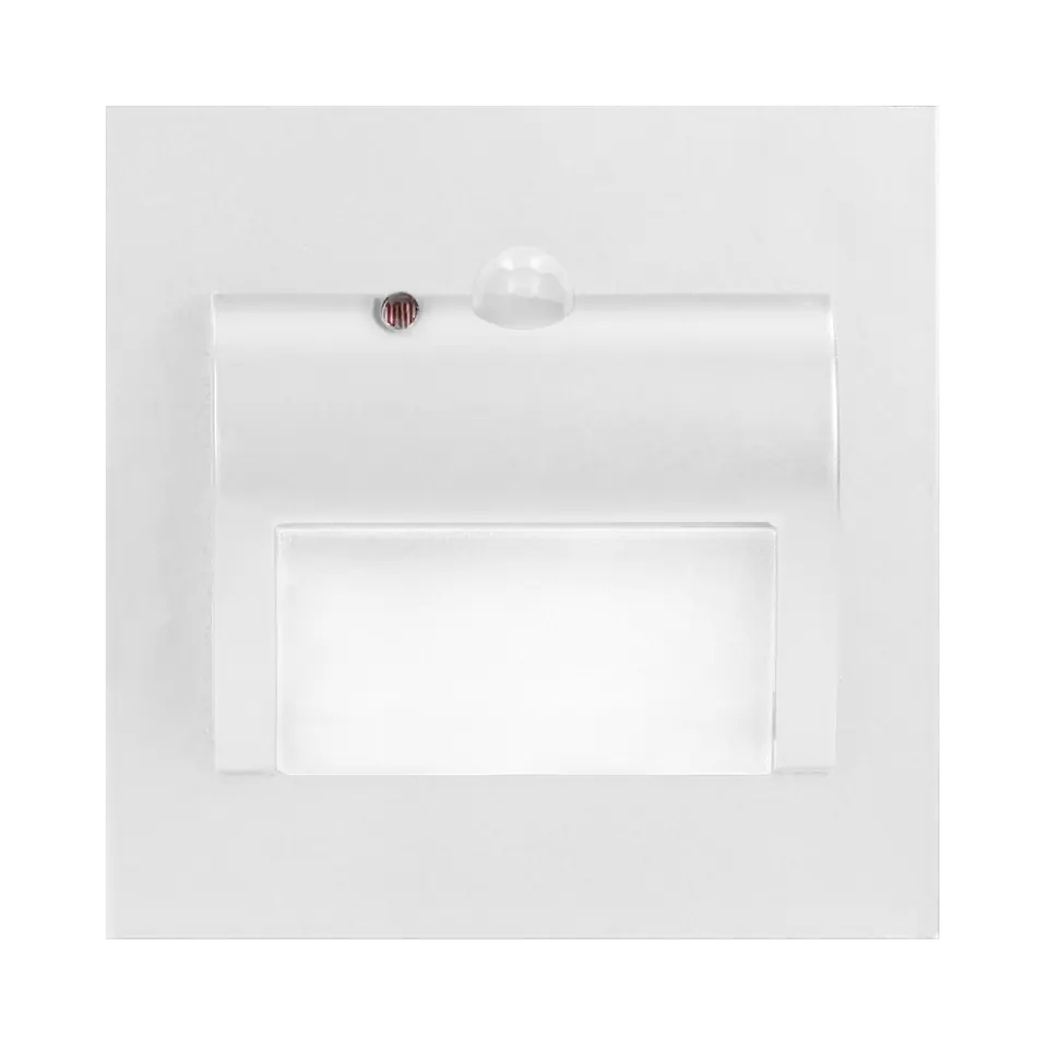 ⁨DRACO LED NEW 1,5W, oprawa schodowa podtynkowa, 12VDC, 30lm, 6000K, biała, czujnik ruchu i zmierzchu⁩ w sklepie Wasserman.eu