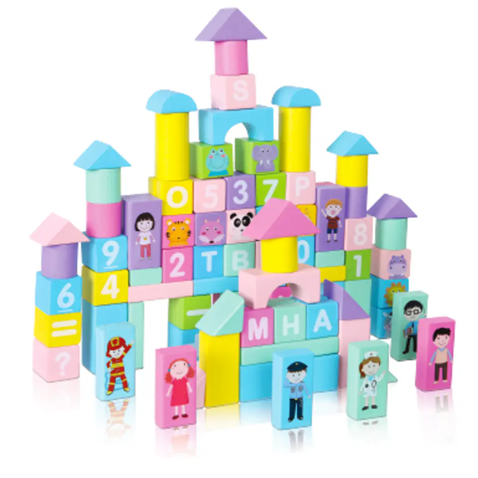 Drewniane klocki miasto 100szt. ECOTOYS w sklepie Wasserman.eu