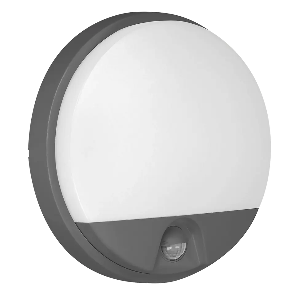 AGAT LED 10W, oprawa ogrodowa z czujnikiem ruchu 140st, 800lm, IP54, 4000K, szara w sklepie Wasserman.eu