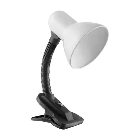 ⁨LATSA, desk lamp with clip, 40W, E27, steel + plastic, white⁩ at Wasserman.eu