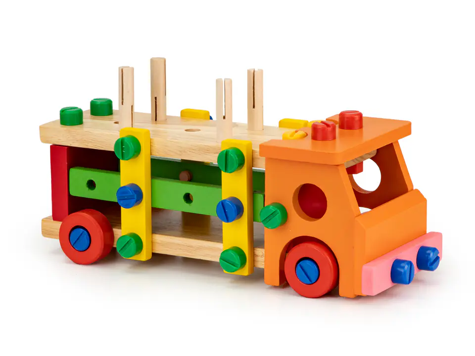 Drewniane klocki konstrukcyjne edukacyjne + narzedzia Ecotoys w sklepie Wasserman.eu