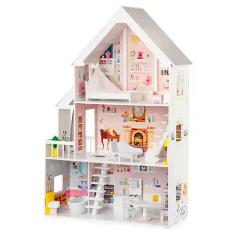 ⁨Drewniany domek dla lalek xxl Rezydencja pudrowa ECOTOYS⁩ w sklepie Wasserman.eu