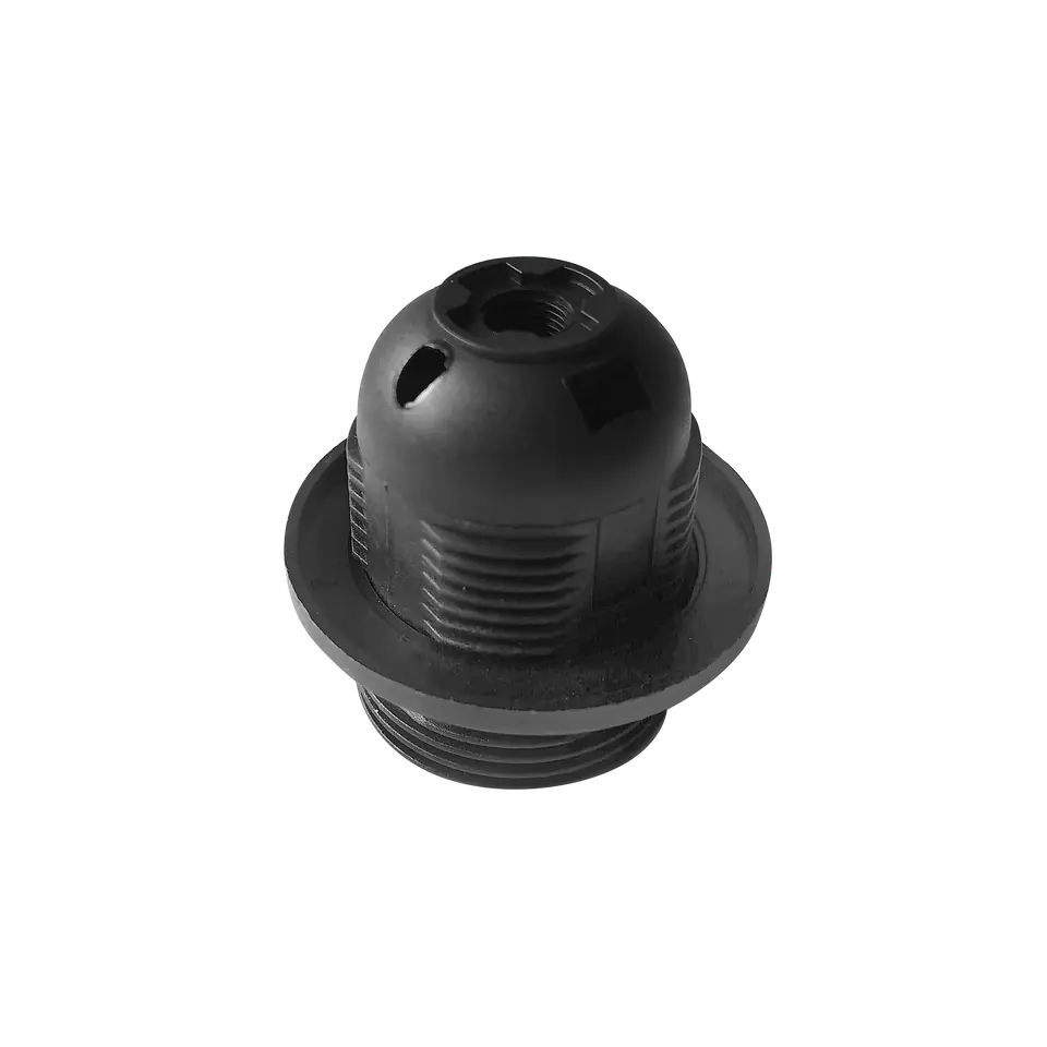 ⁨Thermoplastischer Halter E27 mit Flansch, schwarz⁩ im Wasserman.eu