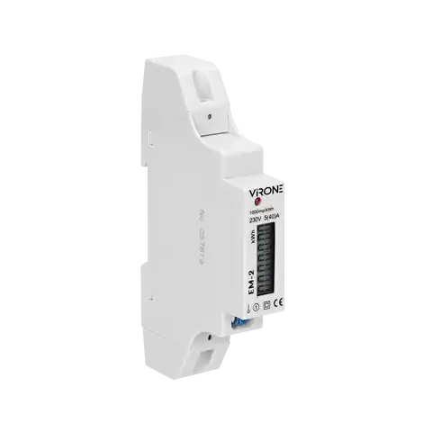 ⁨1-phase power consumption indicator, 40A, pulse output, 1 module, DIN TH-35mm⁩ at Wasserman.eu