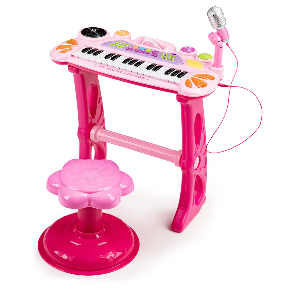 ⁨Keyboard organki pianinko z mikrofonem mp3 różowe⁩ w sklepie Wasserman.eu