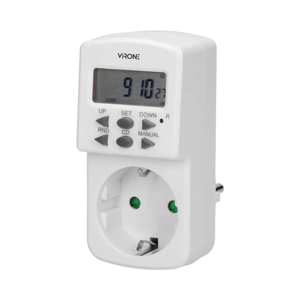 Elektronische Zeitschaltuhr, MINI, 1800W, 8A, 10 Programme, Schuko-Version im Wasserman.eu