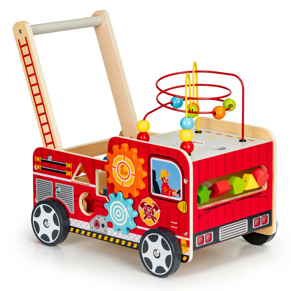 ⁨Wooden educational pusher with blocks for children - Fire Brigade⁩ at Wasserman.eu