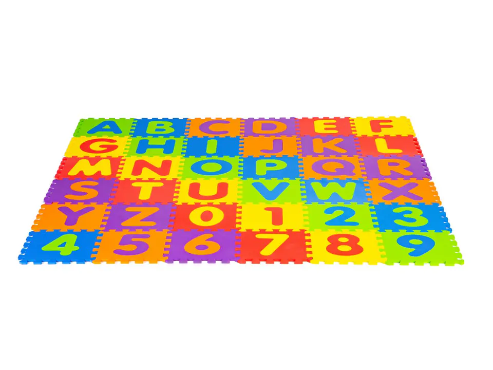 ⁨Duża mata piankowa EVA dla dzieci litery cyfry 178x178 cm 36 elementów ECOTOYS⁩ w sklepie Wasserman.eu