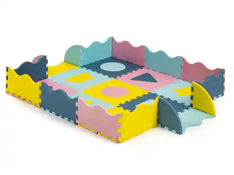 ⁨Foam mat with fence puzzle dry pool 37 elements Ecotoys⁩ at Wasserman.eu