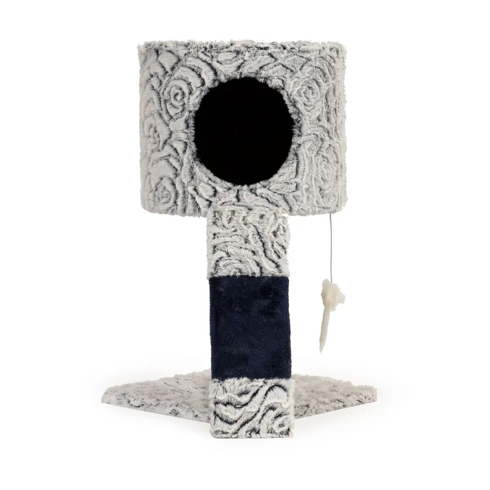 ⁨Cat scratching post tower hanging toy⁩ at Wasserman.eu