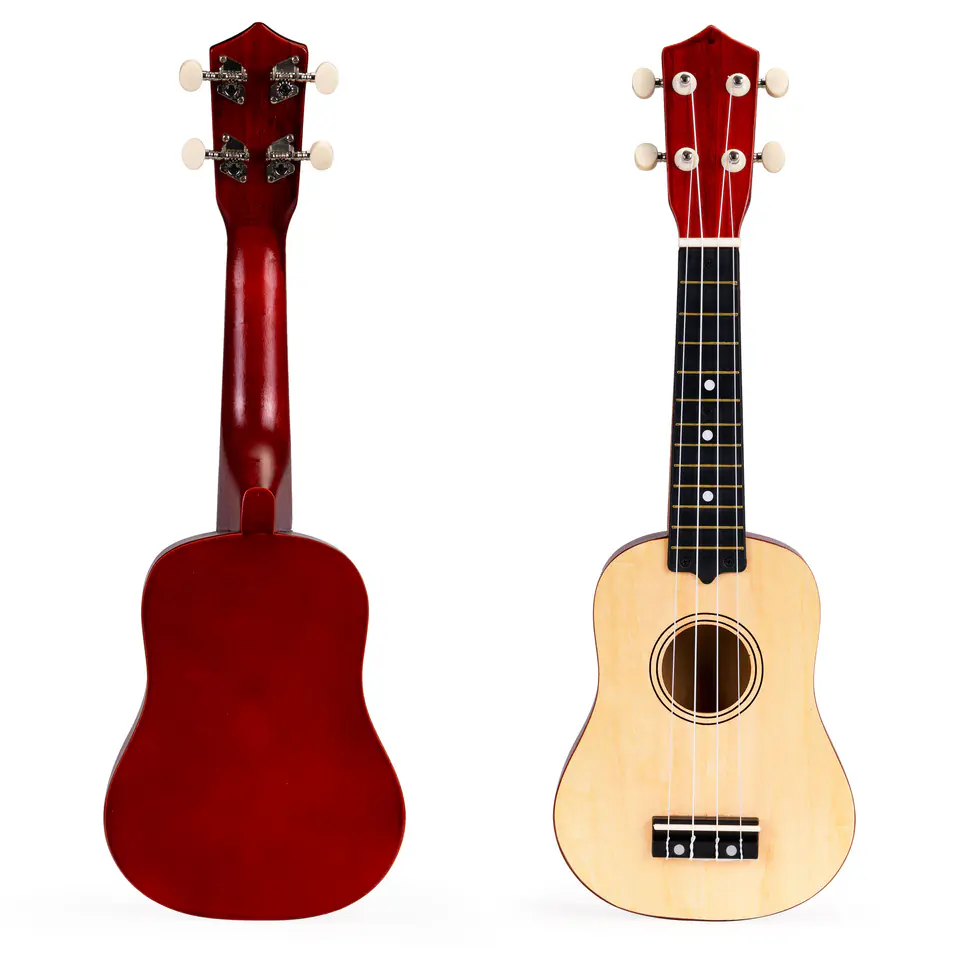 ⁨Gitara ukulele dla dzieci drewniana 4 struny nylonowe ECOTOYS⁩ w sklepie Wasserman.eu