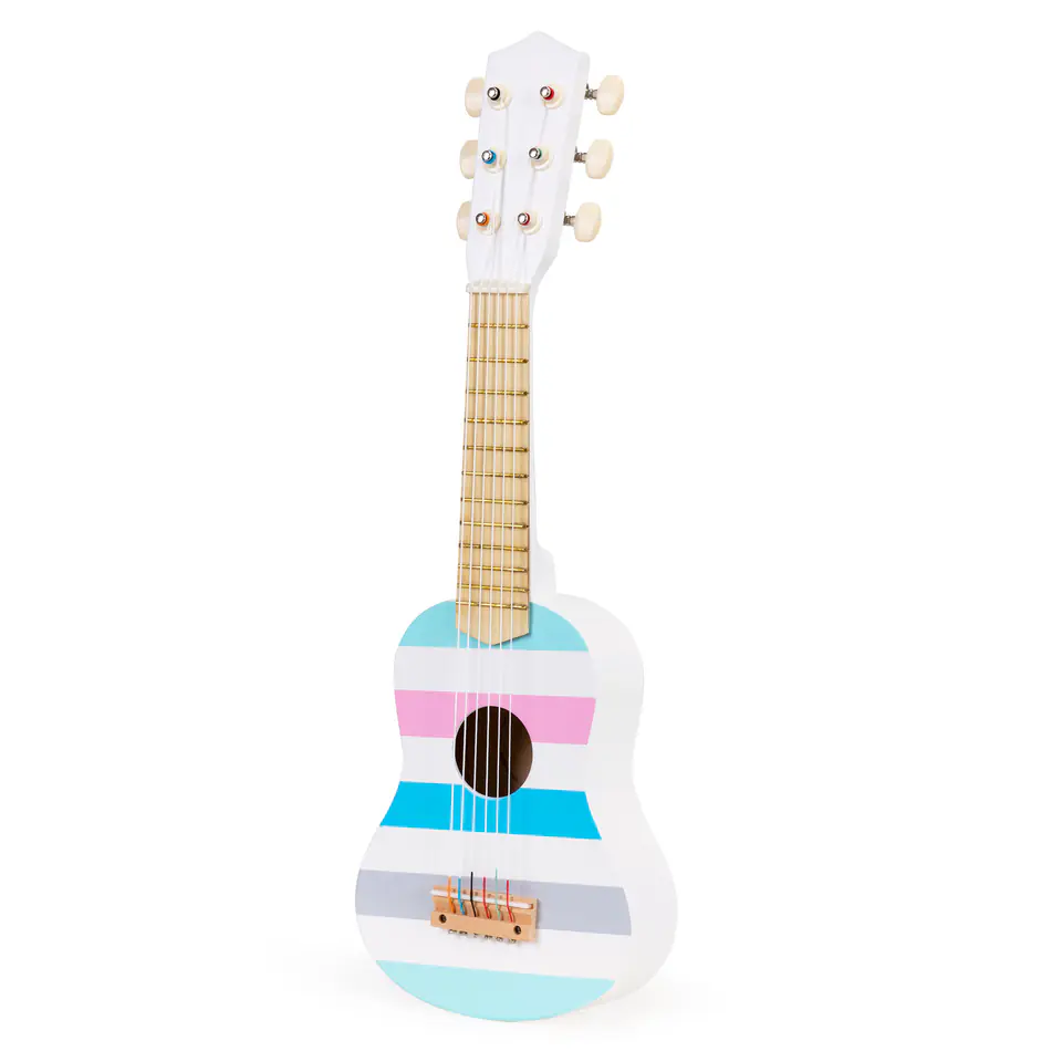 Gitara klasyczna drewniana dla dzieci - kolorowe pudło rezonansowe 6 strun ECOTOYS w sklepie Wasserman.eu