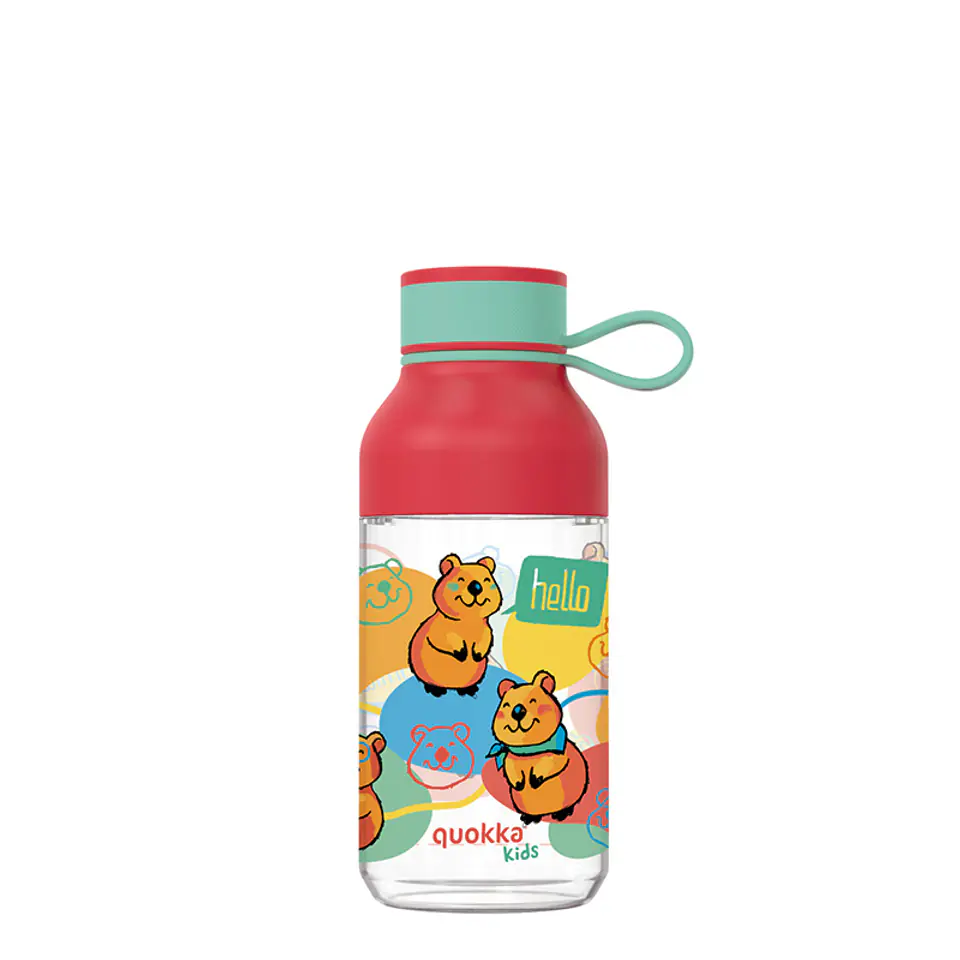 ⁨Quokka Ice Kids with strap - Butelka na wodę z tritanu 430 ml z paskiem (Happy Quokka)⁩ w sklepie Wasserman.eu