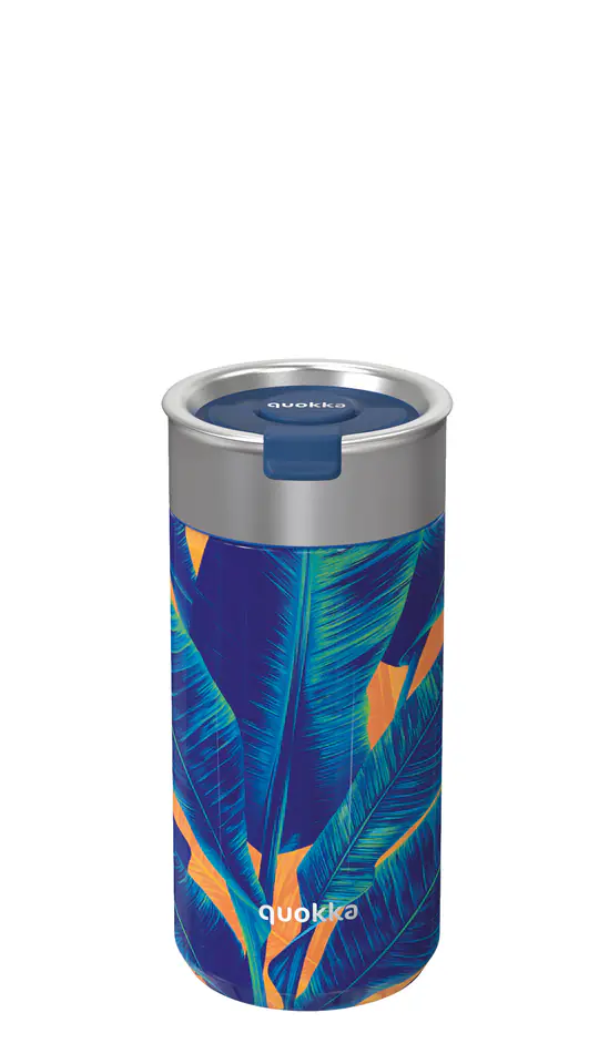 ⁨Quokka Boost Coffee Tumbler - Stainless steel thermal mug with infuser 400 ml (Blue Jungle)⁩ at Wasserman.eu