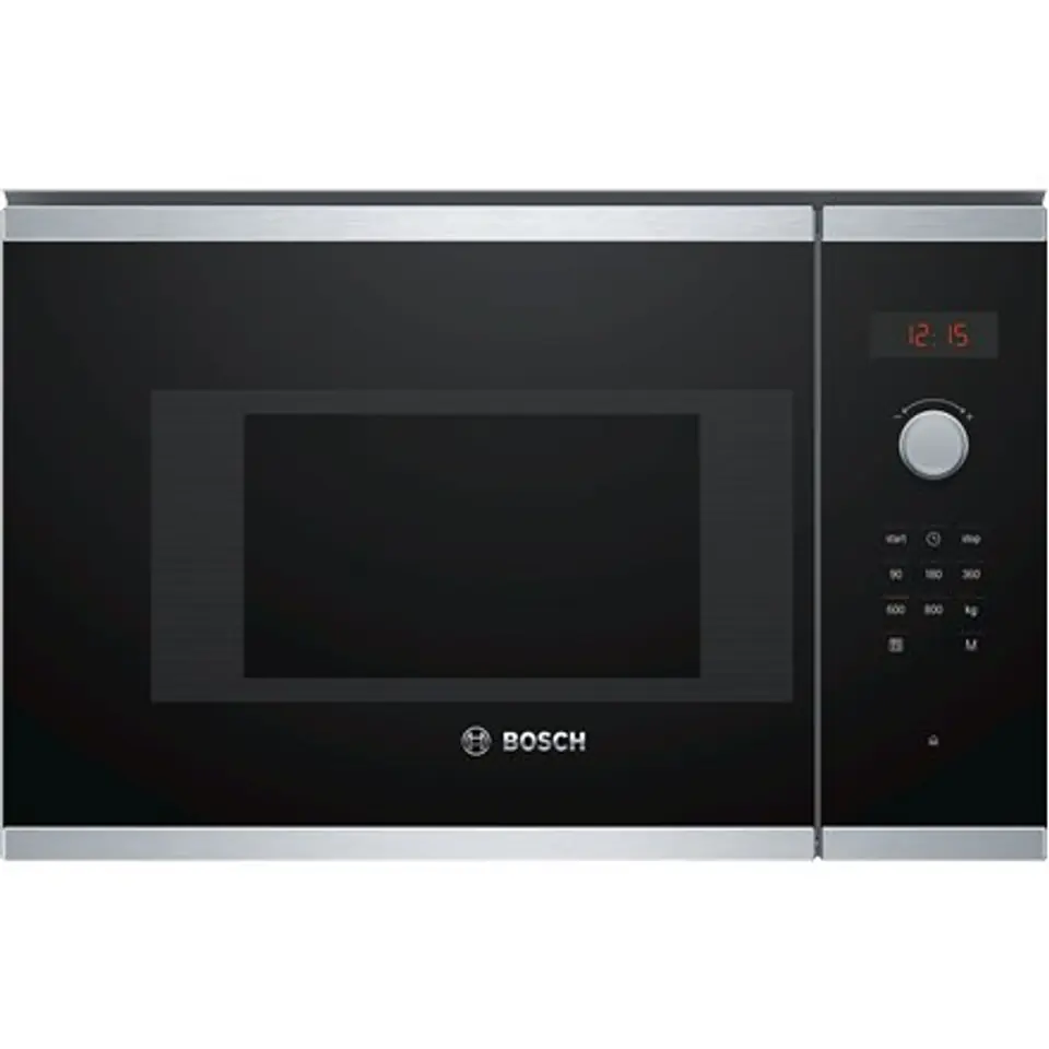 ⁨Bosch Microwave Oven BFL523MS0 20 L, Retractable, Rotary knob, Touch Control, 800 W, Stainless steel/ black, Built-in, Defrost f⁩ at Wasserman.eu