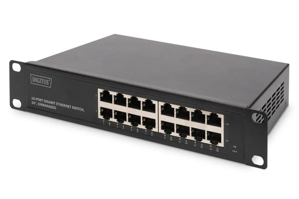 ⁨Digitus 16-port Gigabit Ethernet Switch DN-80115 10/100/1000 Mbps (RJ-45), Unmanaged, Rack mountable, Power supply type Internal⁩ w sklepie Wasserman.eu