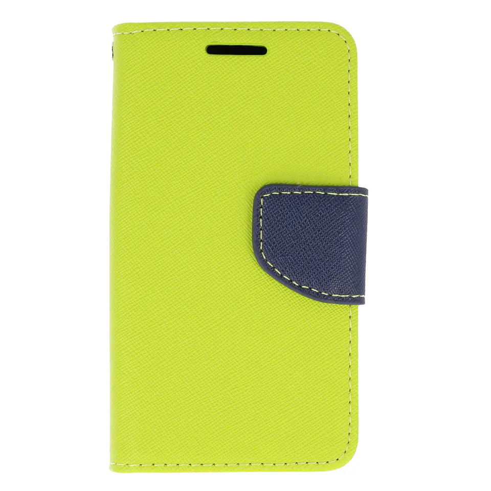 ⁨Etui portfel Fancy Samsung A8+ 2018 limonka⁩ w sklepie Wasserman.eu