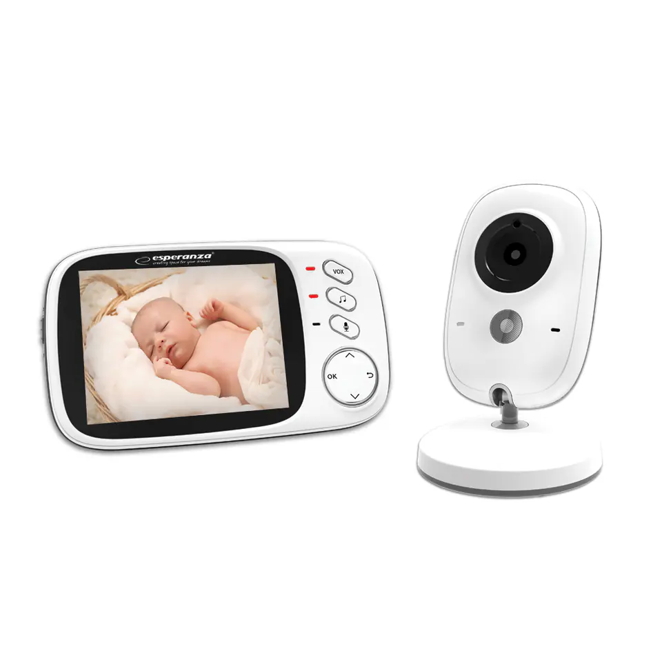 ⁨Esperanza EHM002 LCD Baby Monitor 3,2" White⁩ at Wasserman.eu