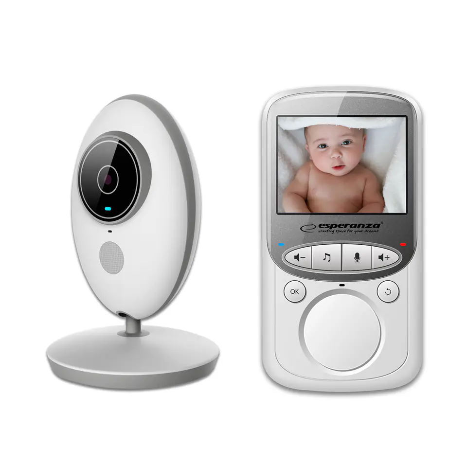 ⁨Esperanza EHM003 LCD Baby Monitor 2.4" White⁩ at Wasserman.eu