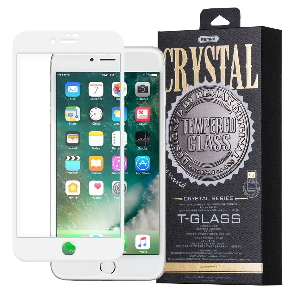 ⁨Tempered Glass + Case Remax 2IN1 Iphone X SET GL-08 white⁩ at Wasserman.eu