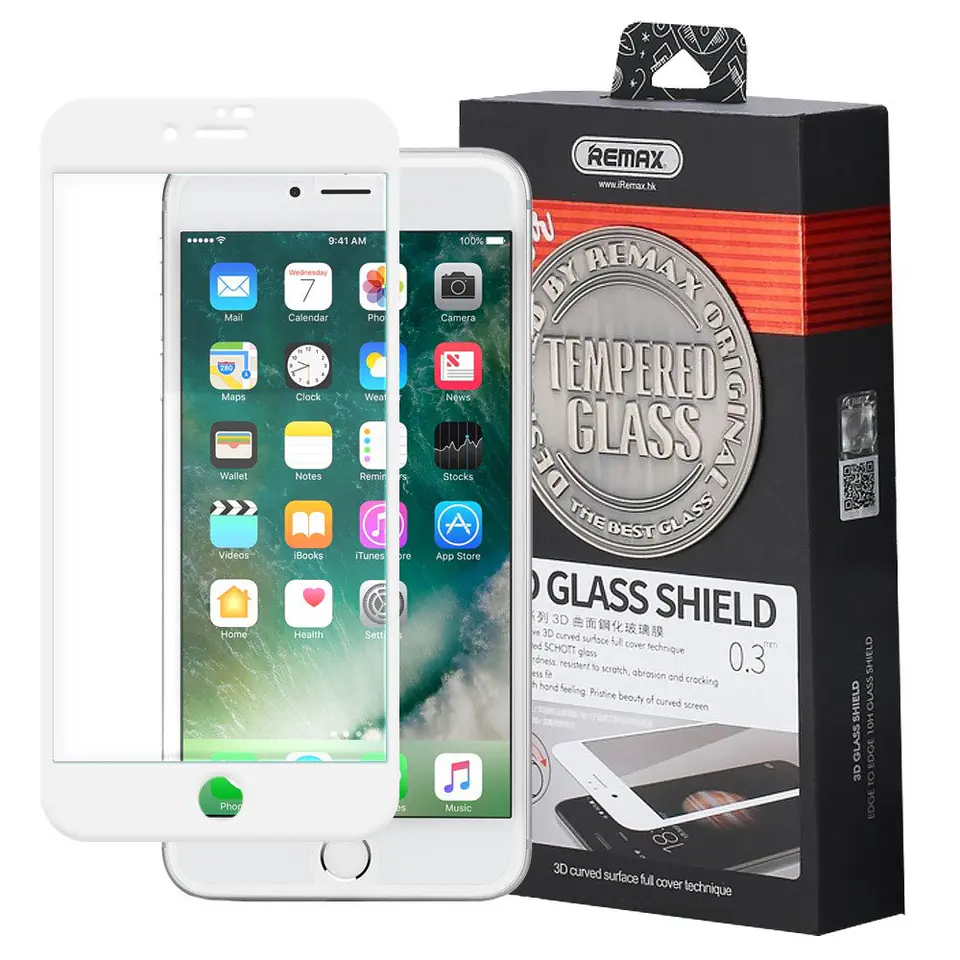 ⁨Tempered glass REMAX 3D IPHONE X GL-04 white⁩ at Wasserman.eu