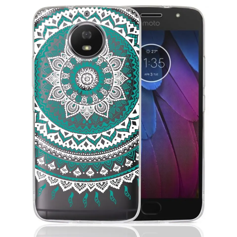 ⁨ETUI TPU EDGE HYBRID MOTO G5S CYAN MANDALA PATTERN⁩ w sklepie Wasserman.eu