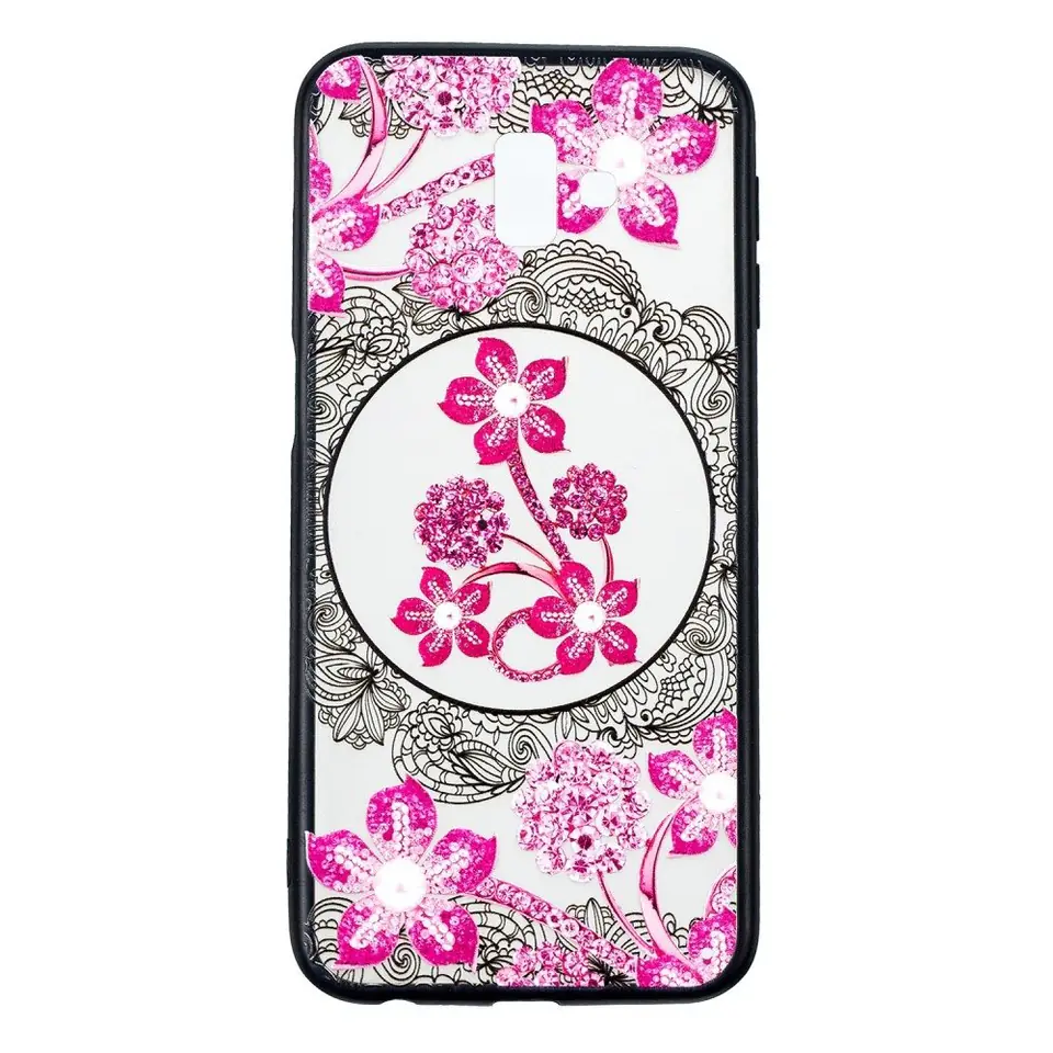 ⁨Slim Art Case SAMSUNG J6+ J6 PLUS pink flower⁩ at Wasserman.eu