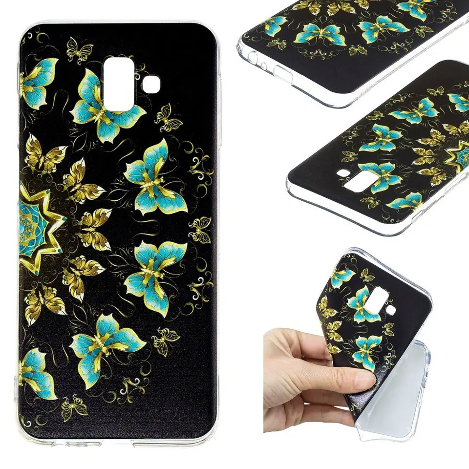 ⁨Slim Art Case SAMSUNG J6+ J6 PLUS colorful butterfly⁩ at Wasserman.eu