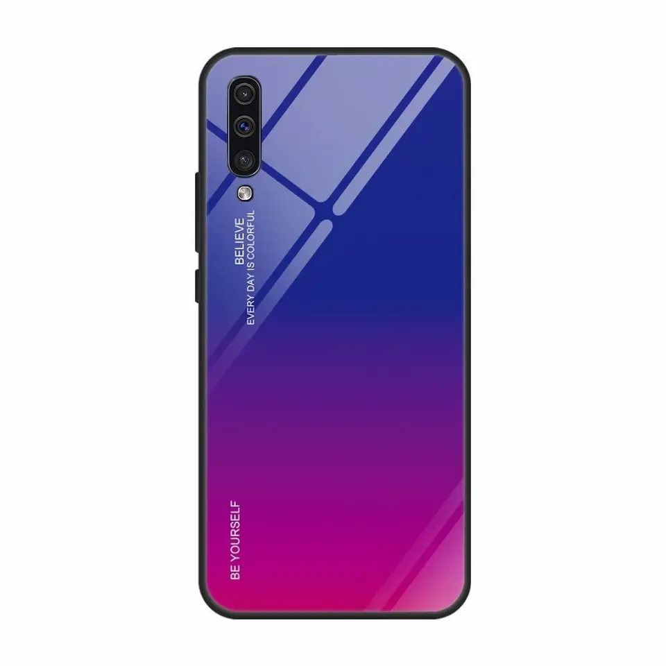 ⁨Etui Szklane Glass case Gradient IPHONE 11 PRO niebiesko-różowe⁩ w sklepie Wasserman.eu